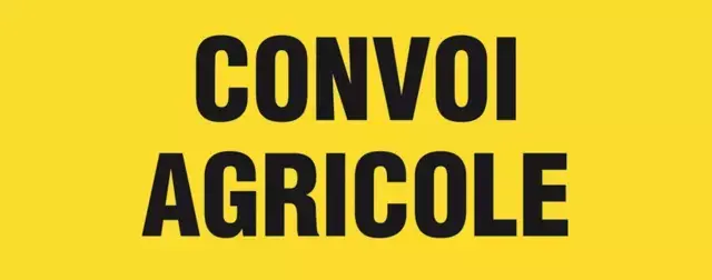 Commander Vite Panneau convoi agricole 1200x400mm adhesif classe 2 bicma