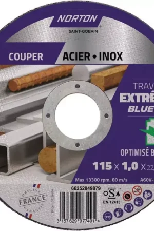 Disque a tronconner metal/inox fin plat 115x1x 22,22 extreme norton Seulement Aujourd'hui
