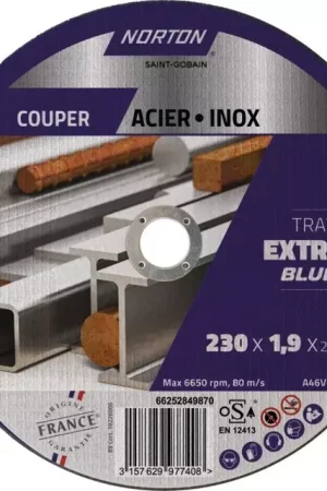 Disque a tronconner metal/inox plat 230x1,9x22,2 extreme norton Nouvel Arrivage