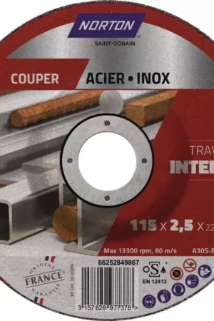 Disque a tronconner metal moyeu deporte 115x2,5x22,2 intensif norton Petit Prix