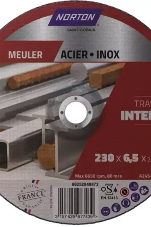 Disque a ebarber metal moyeu deporte 230x6,5x22,2 intensif norton Quantité Limitée