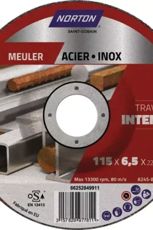 Disque a ebarber metal moyeu deporte 115x6,5x22,2 intensif norton Expédition Rapide