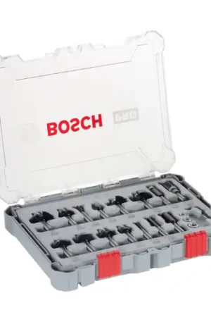 Expédition Rapide Coffret de 15 fraises mixte Queue 8mm - BOSCH PRO