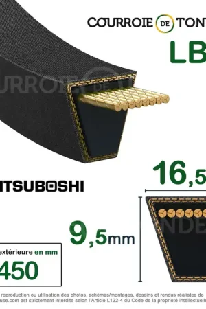 Achat Immédiat Courroie de coupe SCM54 (137cm) ISEKI (YVAN BEAL) 8659-203-001-00 LB96