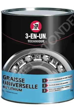 Graisse Universelle au Lithium 3-EN-UN TECHNIQUE pot 1 kg 3EN1-33095/10 Commander Vite