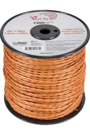 Nouveauté FIL NYLON TORSADE VORTEX ALU - 3.3 x 109M - ORANGE - BOBINE
