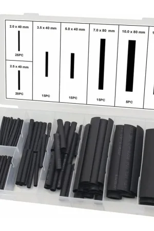 Coffret 100 gaines thermorétractable 40 à 85mm noir STILKER Marque
