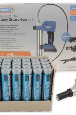Marque Pack pompe à graisse 20V PRESSOL + cartouches + agrafe