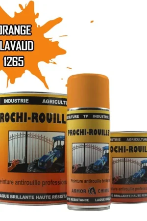 Authentique Peinture Orange 1265 CLAVAUD antirouille professionnelle