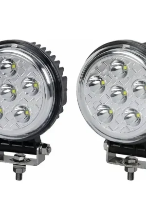 Lot de 2 phares de travail rond LED 10/30V 45W 3500Lm combiné Offre Du Jour