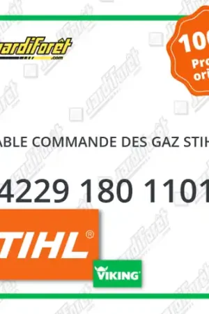 Achat Immédiat Cable commande des gaz STIHL - 4229 180 1101