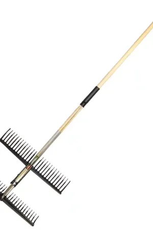 Satisfait Ou Remboursé Double râteau gazon 28d / 56cm a/manche