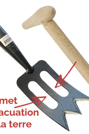 Binette tri-dent emmanchée (hêtre, 1,70 m) Vente Flash